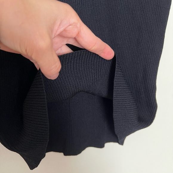 Rachel Roy Womens Cutout Pullover Black Sweater Ribbed Knit Small Preppy Noir - Picture 6 of 13